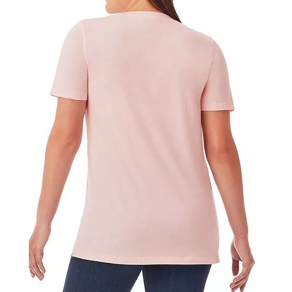 Womens Tee Small Short sleeve V-Neck Pink NEW - Picture 2 of 2